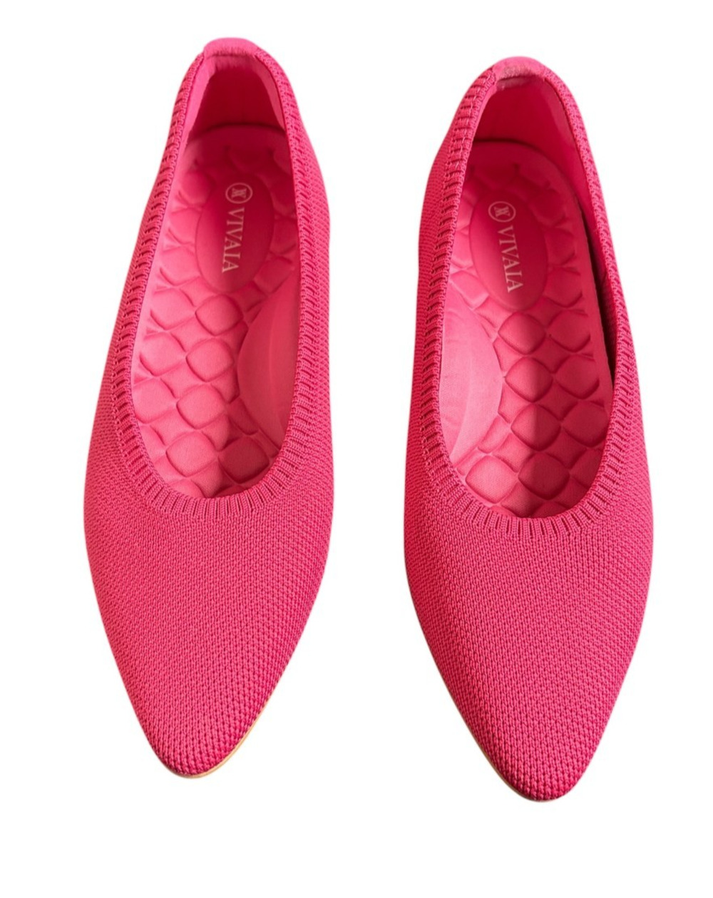 Vivaia Aria 5° Pink Ballet Flats Pitaya Pointed Toe Comfort Slip On Shoes 39/8